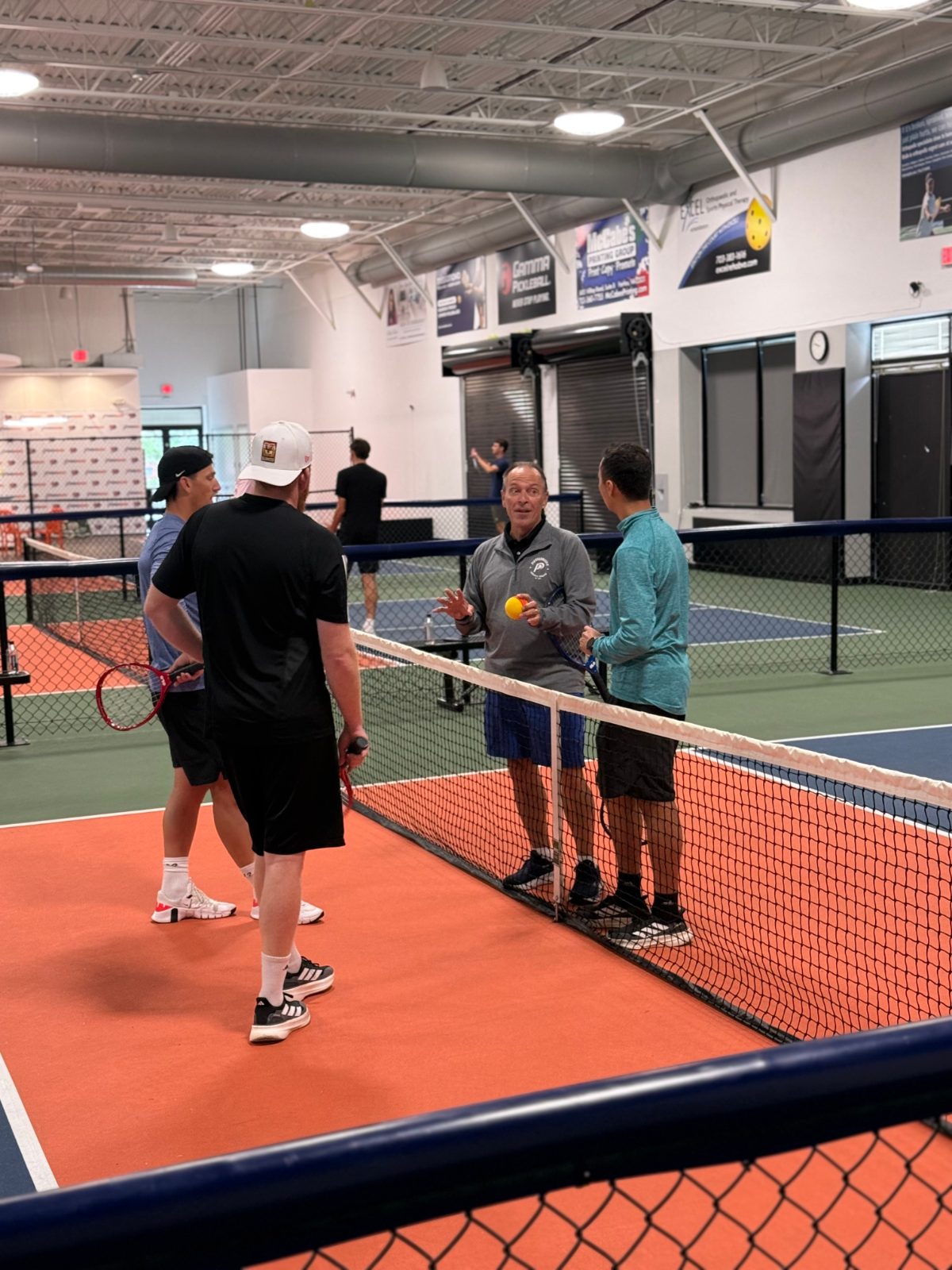 Between games at open play.